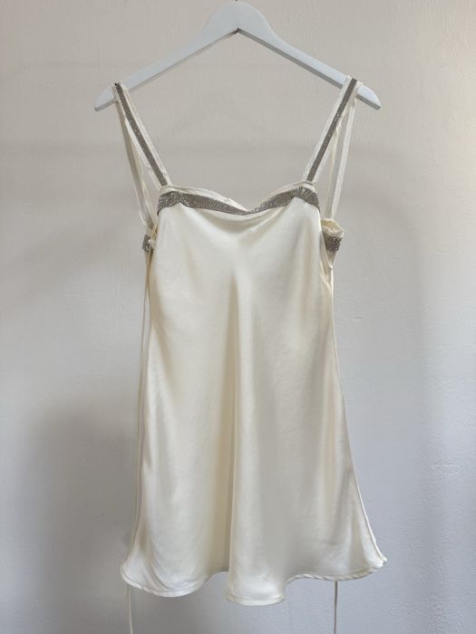 Сатенена рокля с камъни Zara /Зара S