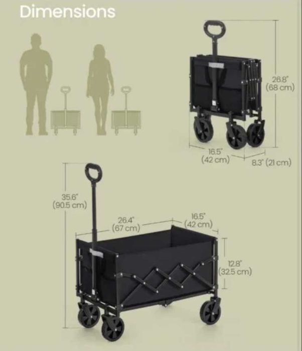 Количка за Къмпинг Плаж градина багаж сгъваема