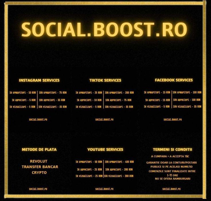 Servicii de promovare Tiktok, Instagram, Facebook, YouTube!