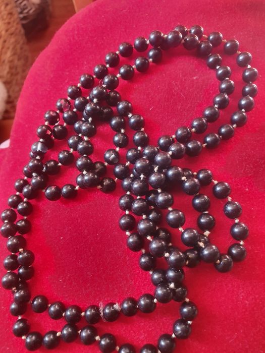 Sirag lung de margele negre vintage