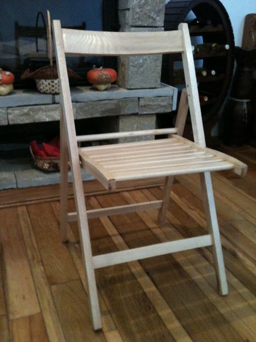 Scaune pliante lemn - culoare stejar rustic