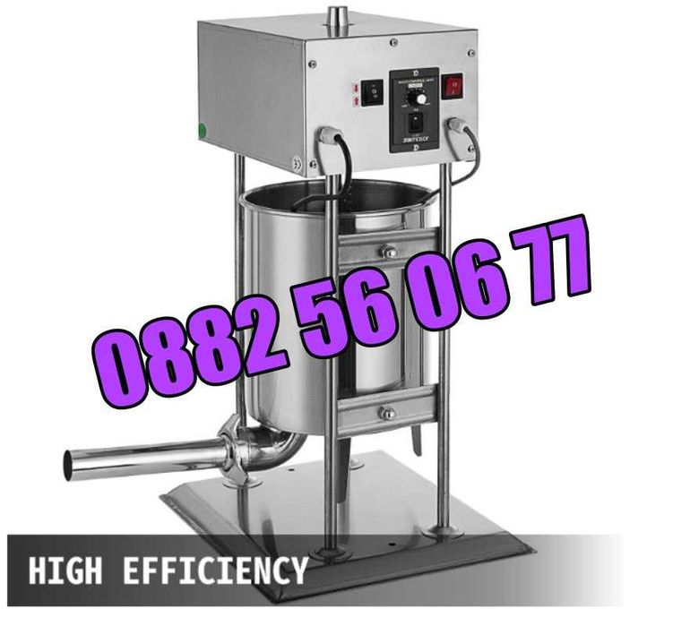 Електрическа пълначка за месо 15 литра с педал, пълначка за кайма