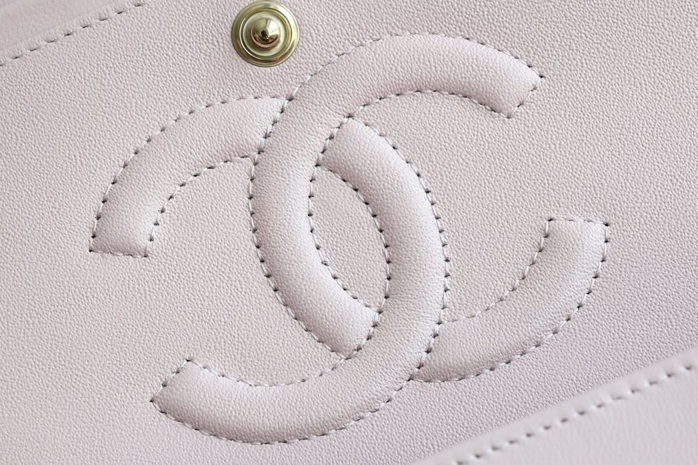 Geanta Chanel classic 25cm, roz pudrat, tip Premium