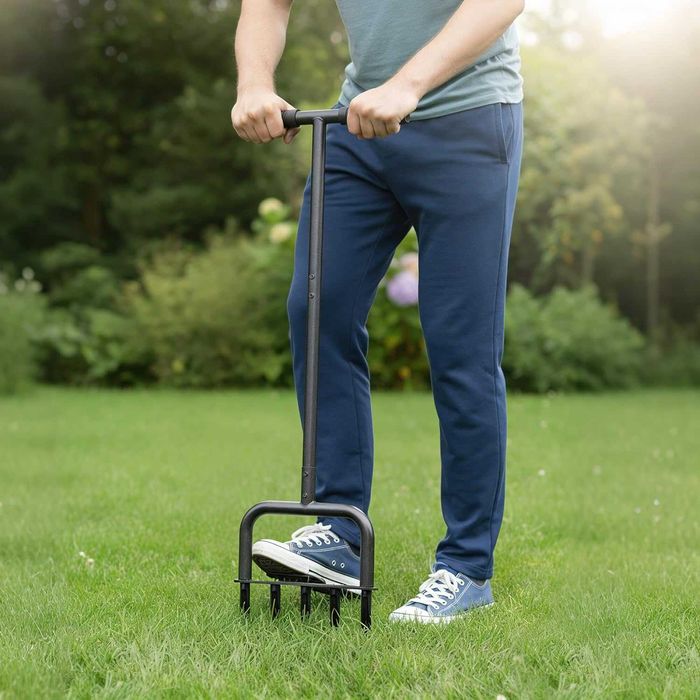Aerator gazon 5 tije, aerare pamant, 93cm