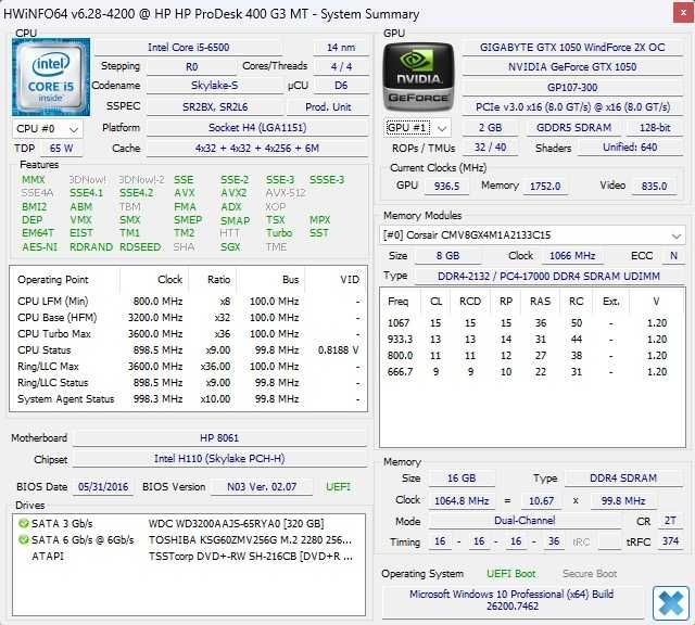 Calculator Unitate PC Gaming Gigabyte I5 6500 Ram 8 16 Gb GTX 1050 SSD