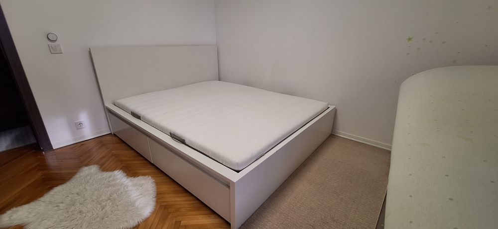 Pat Ikea MALM 160x200, 4 lazi depozitare + SALTEA Malvik