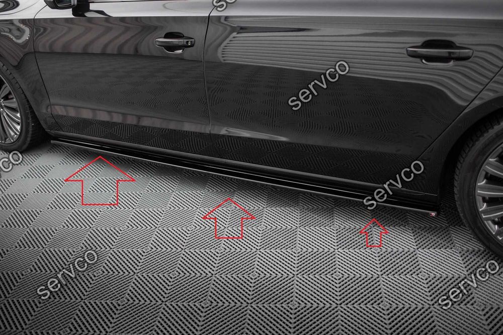 Pachet Set Splitter Exterior Lip Prelungiri Body kit tuning Audi A8 Long D4 Facelift 2013-2017 v5 - Maxton Design