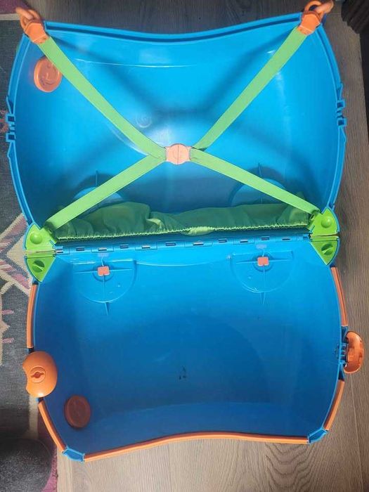 Valiză pentru copii trunki albastru/verde