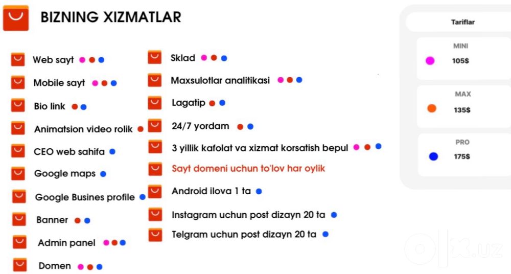 Online Magazin yaratish xizmati