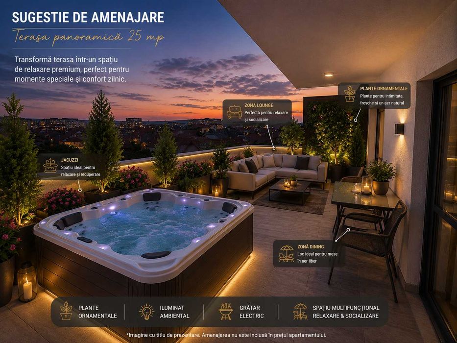 Apartament 2 camere | Nufărul - Str. Ciheiului | Terasă 25 mp | Bloc nou | 2 locuri parcare