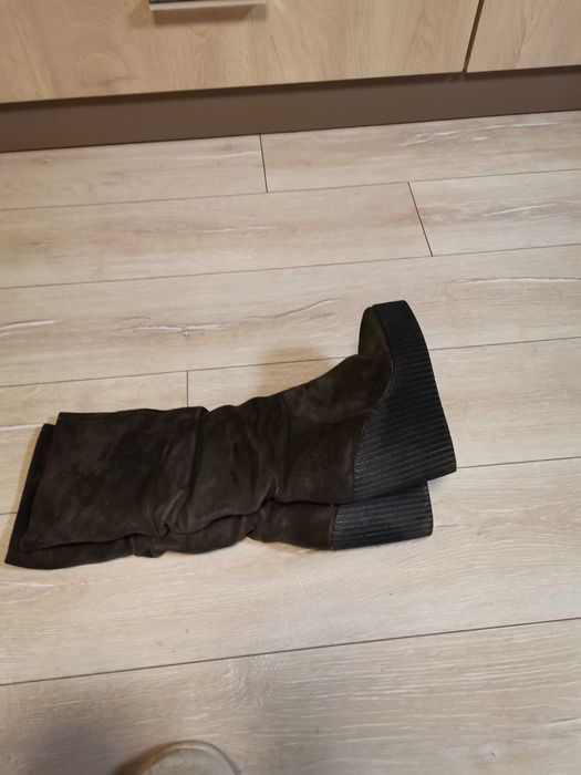 Зимни ботуши от естествен велур, високи до коляното, 38 номер