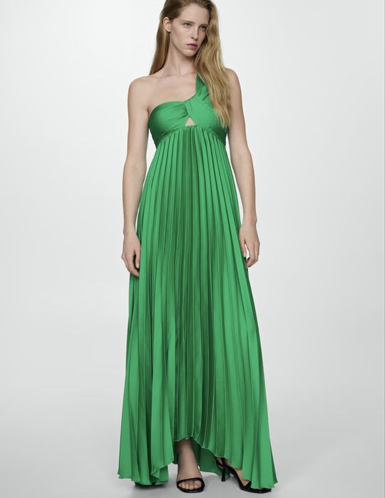 Официална зелена рокля Mango XS