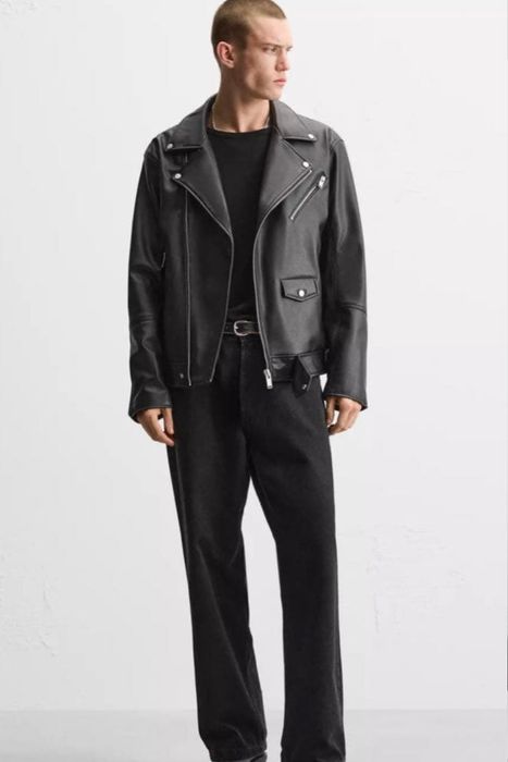 Куртка косуха Zara из эко кожи мужская