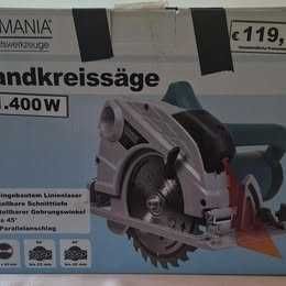 Мощен ръчен циркуляр GERMANIA 1400W с лазер – с кутия