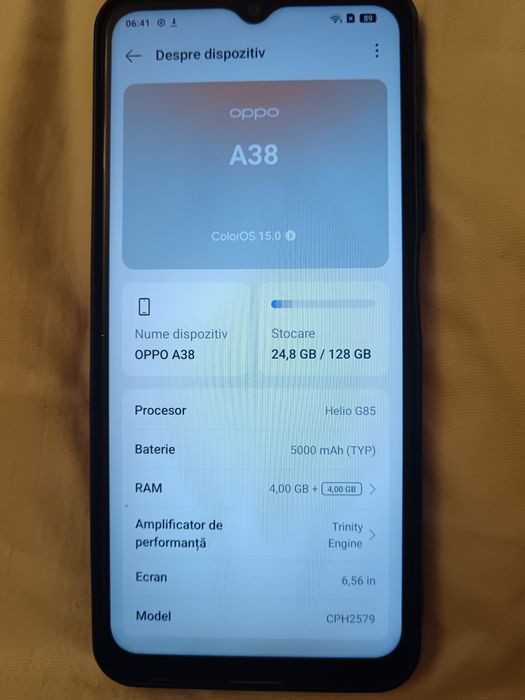 Oppo A38 / A18 4GB RAM + 4GB, Helio G85, Neverlocked – Stare impecabilă