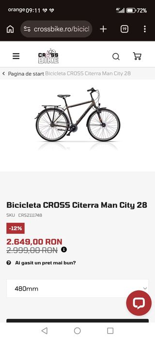 Bicicleta CROSS Citerra Man City PRO 28 de oras