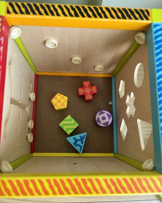 Дървен куб Eichhorn - Игрален център, с активности, образователна игра