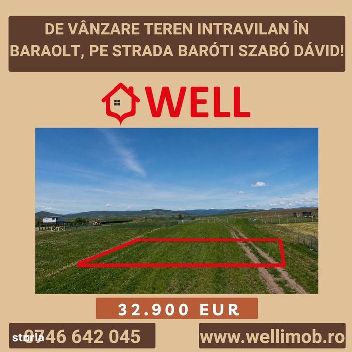 De vânzare teren intravilan în Baraolt, pe strada Baróti Szabó Dávid!
