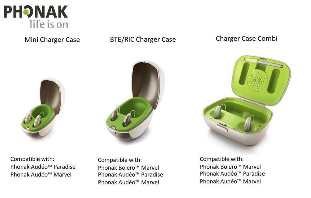 Зарядные устройства для слуховых аппаратов Phonak.