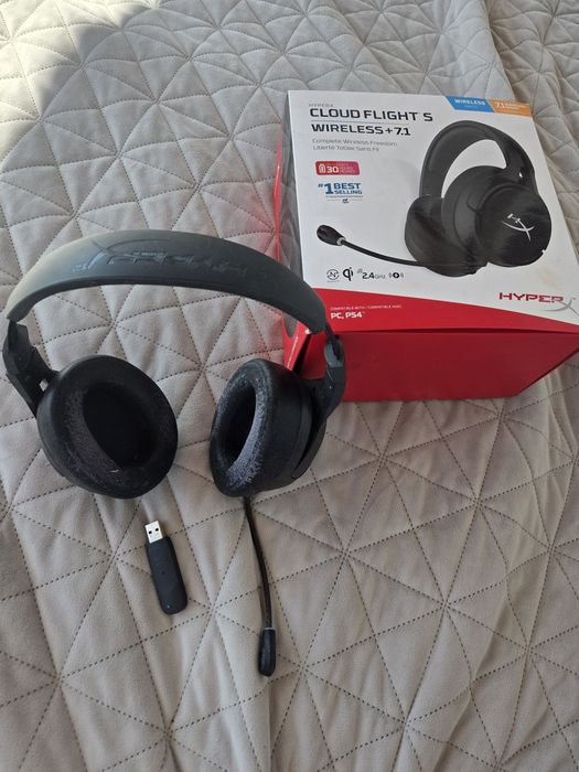 Безжични геймърски слушалки HyperX Cloud Flight S - Qi Charging (за ремонт или резервни части)