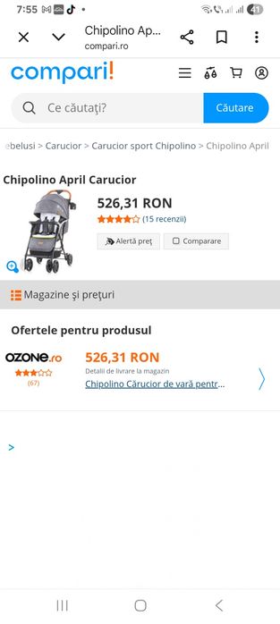 Carut copii bebe - Carucior  Chipolino April