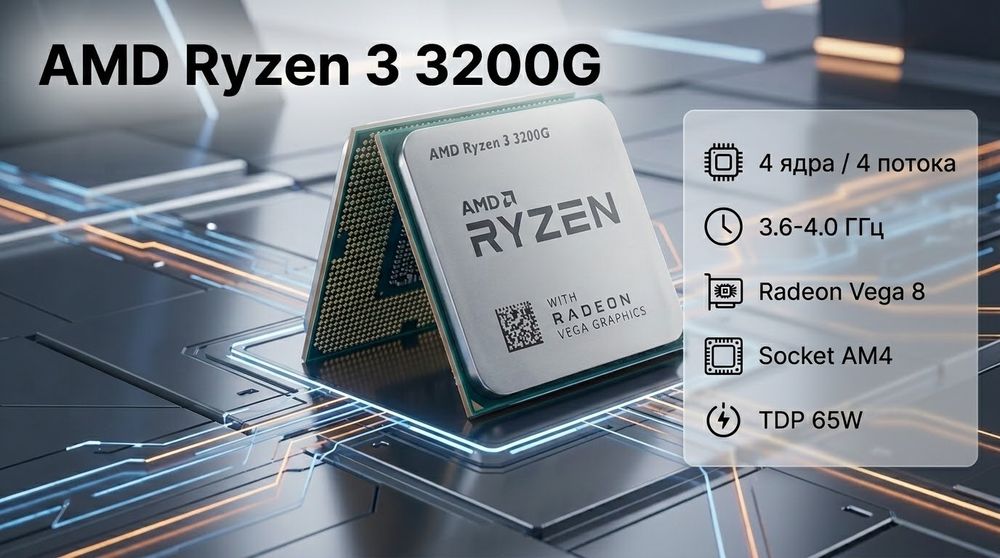Ryzen 3 3200g для работы учёбы, игр