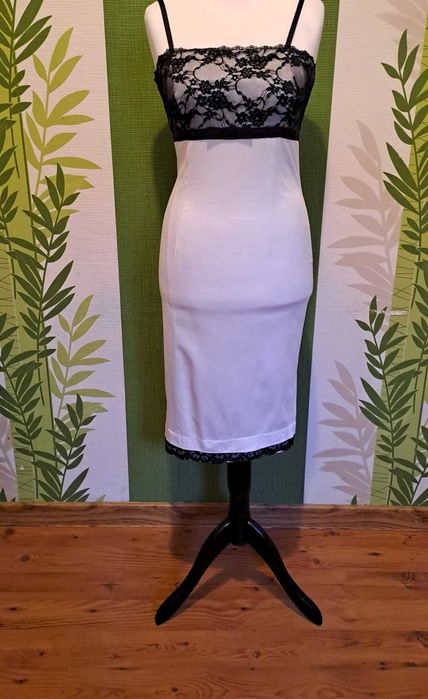 Rochie midi de ocazie de culoare alb, marimea M, marca Rinascimento