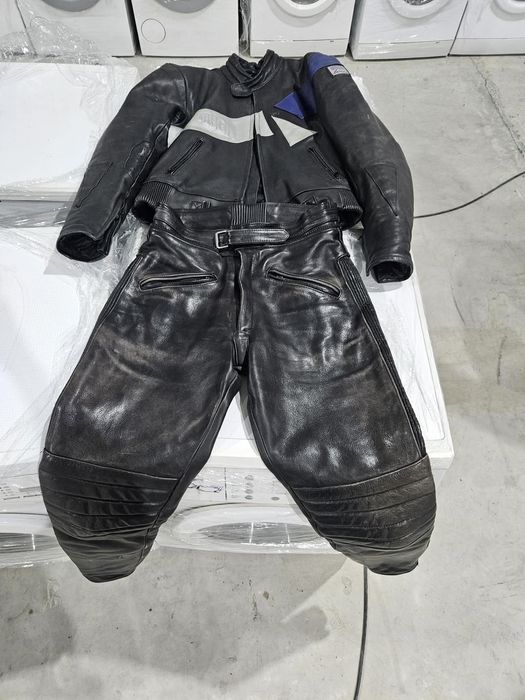 Мъжки кожен мото екип от две части яке и панталон