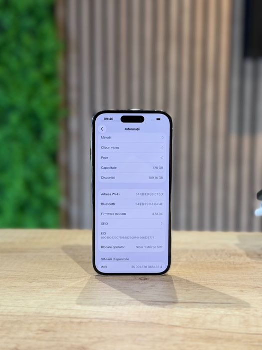 iPhone 14 Pro 128Gb Silver/Baterie98%/Garantie 12 luni @atsgsm.ro