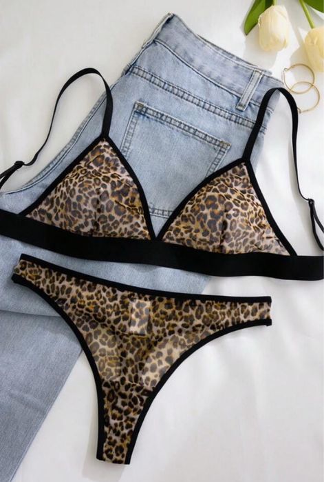 Дамско удобно бельо с леопардов принт