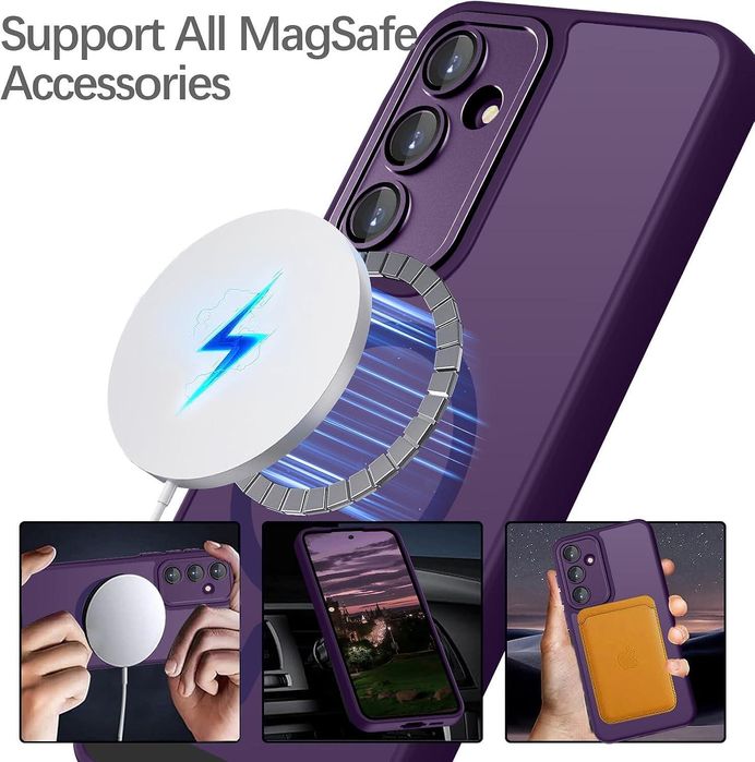 Матов magsafe кейс за samsung galaxy a56 - лилав