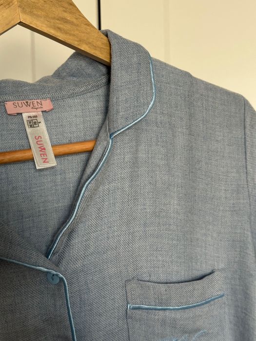 Set de pijama, lung, Suwen, S, albastru