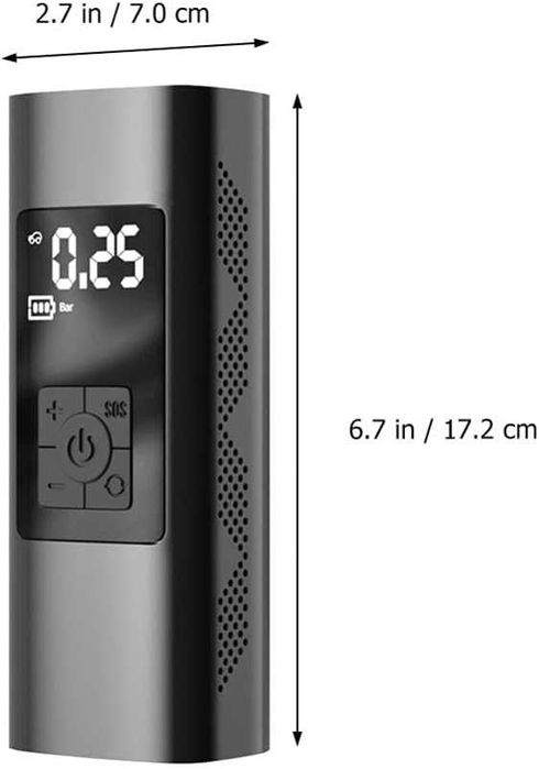 Compresor de aer portabil pentru masina, Afisaj digital, Negru,sigilat