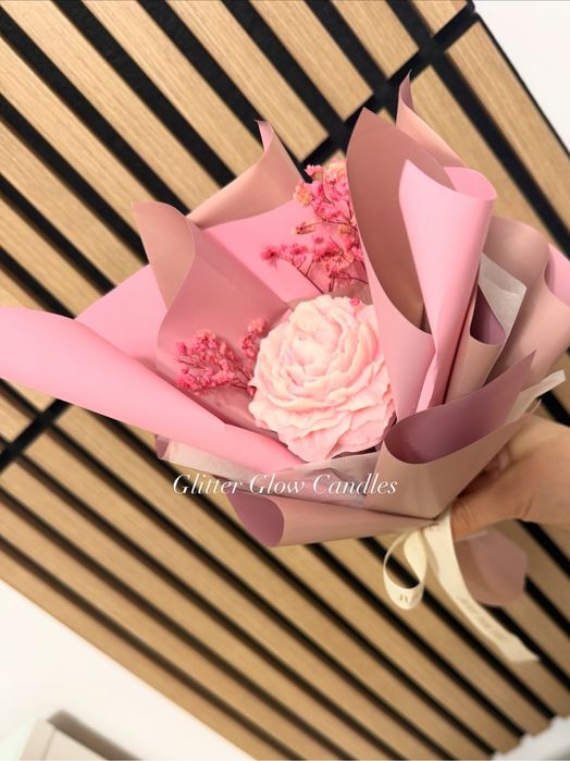 Buchet cadou roz floare de soia personalizat - cadou femei 1 8 Martie