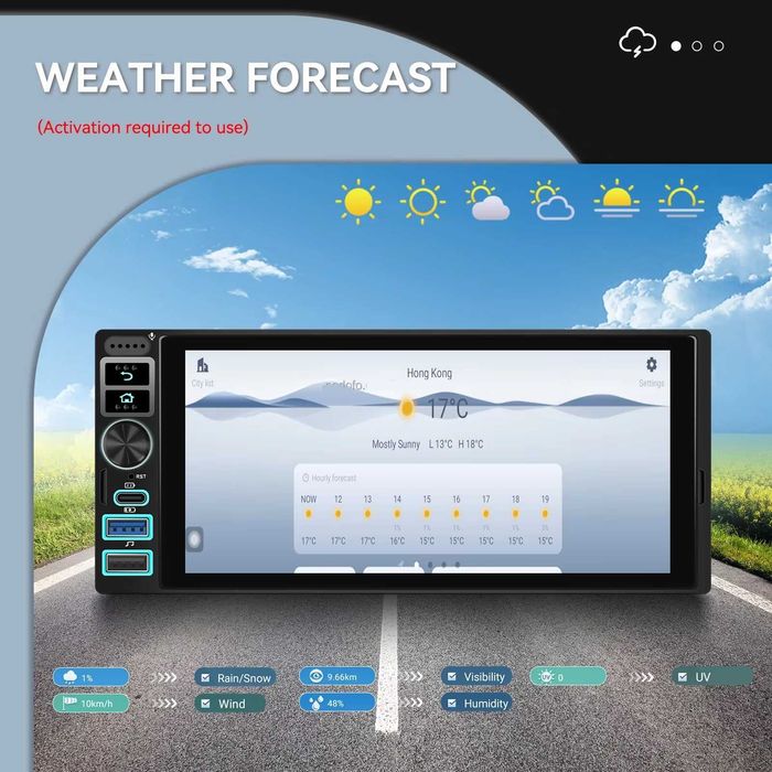 Мултимедия Android Auto Carplay единичен дин навигация кола автомобил