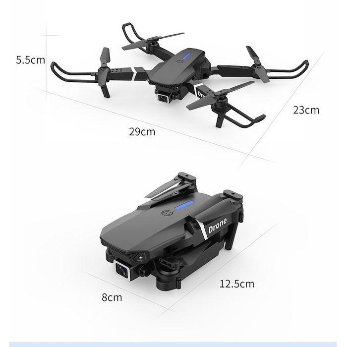 Сгъваем дрон 1Tech E88 Pro, 2 камери, WIFI FPV, 3D flip, 1080P