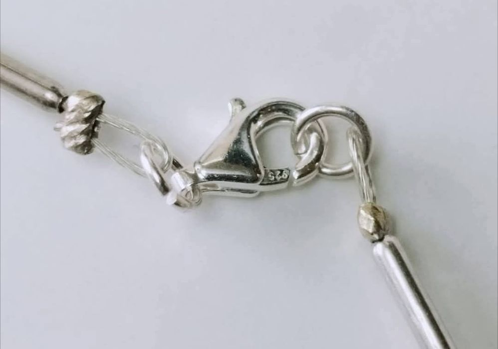 Vechi colier/lant NAVAJO din argint de 925, cu pietre turcoaz, copii