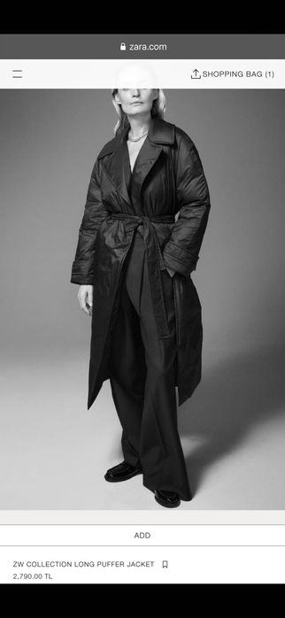 Пальто Zara. С поясом. Оверсайз. Размер М, подойдет до ХЛ.