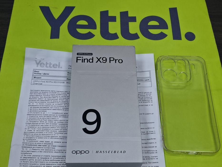 ***КАТО НОВ 512GB Oppo Find X9 Pro Гаранция Yettel 2030г. Titanium Charcoal