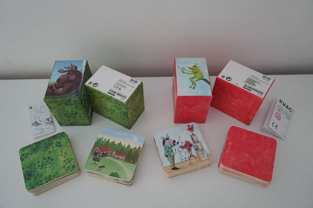 Дървена игра риболов HABA, Германия; мемори карти/сортиране Икеа 2 бр.