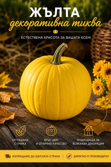 Жълта декоративна тиква – директно от производителя!