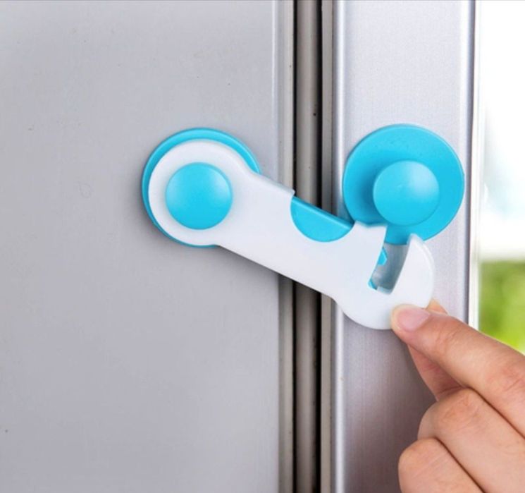 Incuietoare de siguranta pentru sertare/dulapuri, Autoadeziv, Plastic,