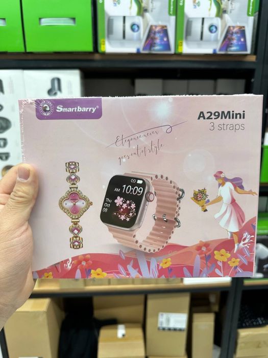 Набор для девушек 3в1-смарт часы,часы,браслет