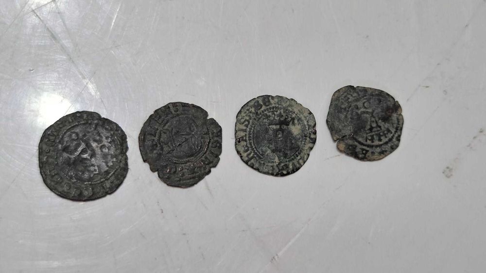 Lot vintage de 4 monede Blanca Spania 1474--1504