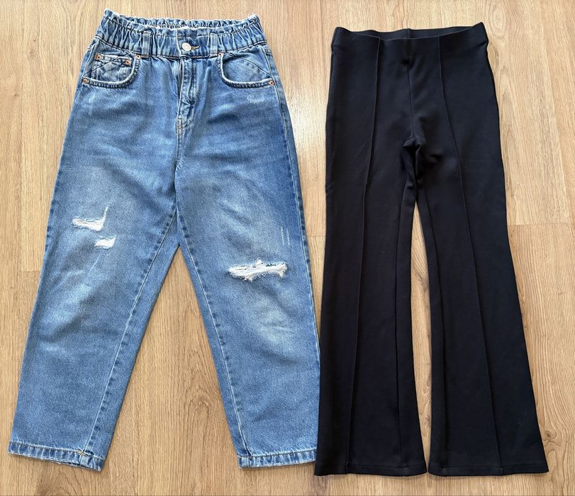 Дънки Zara и клин  H&M 140см + 2бр. Къси панталонки