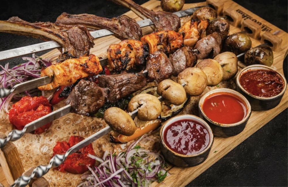 Шашлык, люля-кебаб, денер на мангале. Маринованный шашлык. Доставка.