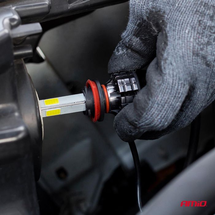 крушки за фарове led серия cob hb3 6500k amio-02846