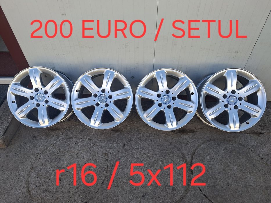 Set jante din aluminiu originale r16 / Mecedes Vw Skoda Seat / 5x112 / ET 33