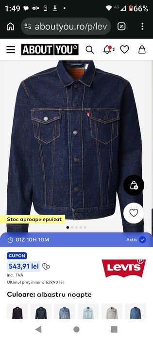 Geaca blugi Levi's XL-2XL ca noua
