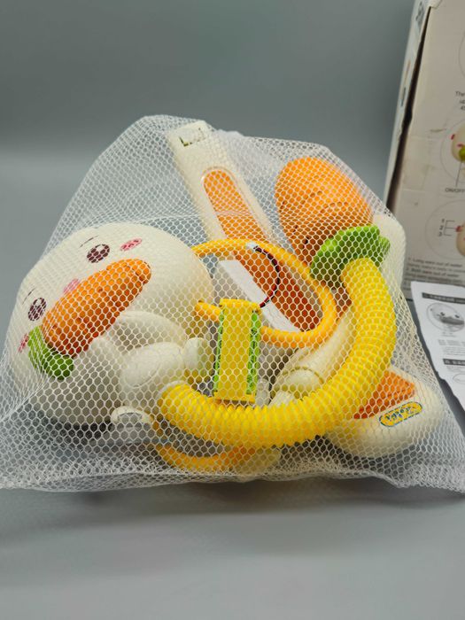 Електрически душ-играчка за баня с помпа, заек с вендузи и 2 душ глави